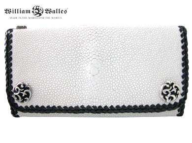 レザー 財布 ウォレット シルバー925,スティングレイ シルバークロス