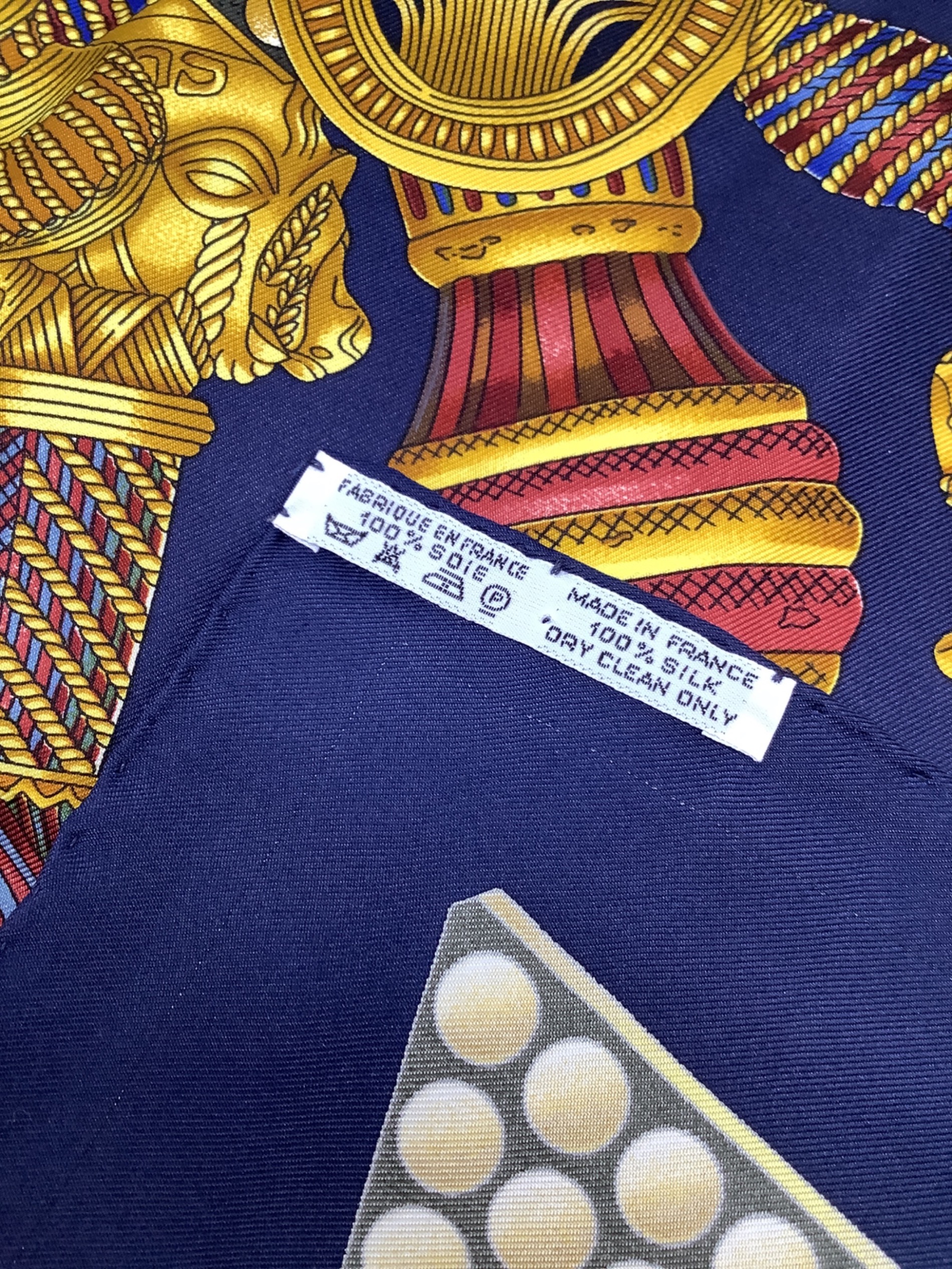 中古・古着通販】HERMES (エルメス) シルクスカーフ ネイビー