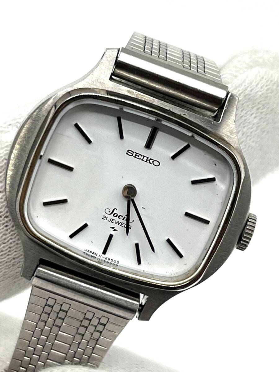 稼働◯】SEIKO セイコー Socie ソシエ 手巻き 腕時計 シルバー文字盤