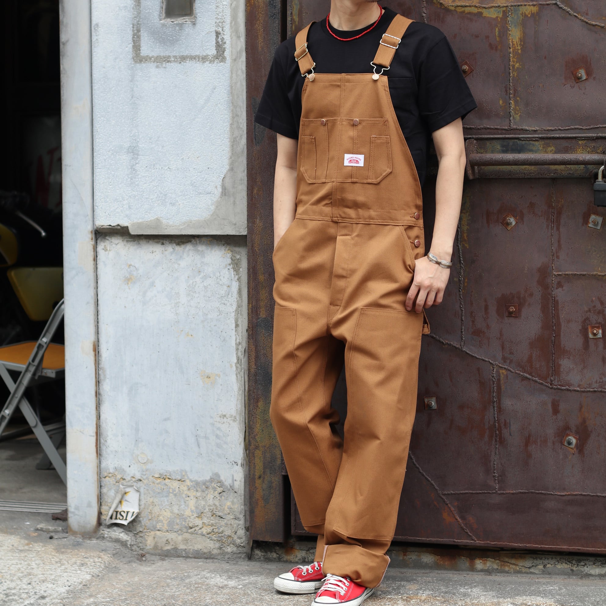 ROUND HOUSE ラウンドハウス #83 #383 ダック オーバーオール ブラウン