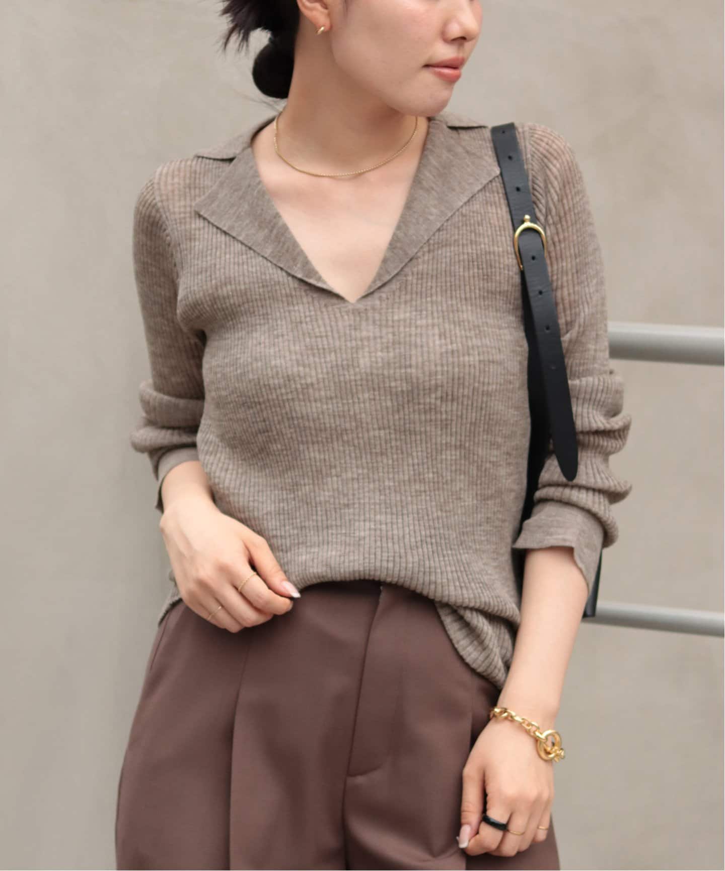 WEB限定追加》TAILOR COLLAR RIB プルオーバー（ニット／セーター