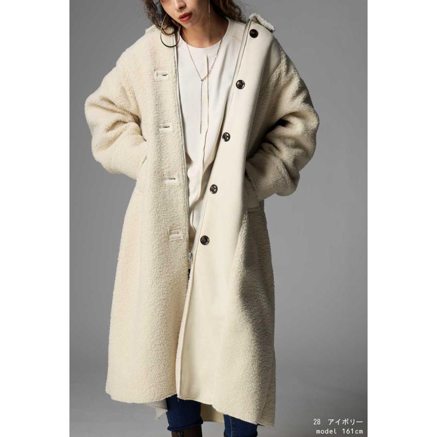 antiqua（アンティカ） ロングコート レディース ボア ムートン コート