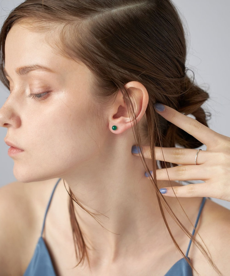 PT900 グリーンカルセドニー ピアス（470894） ｜ women（ウィメンズ