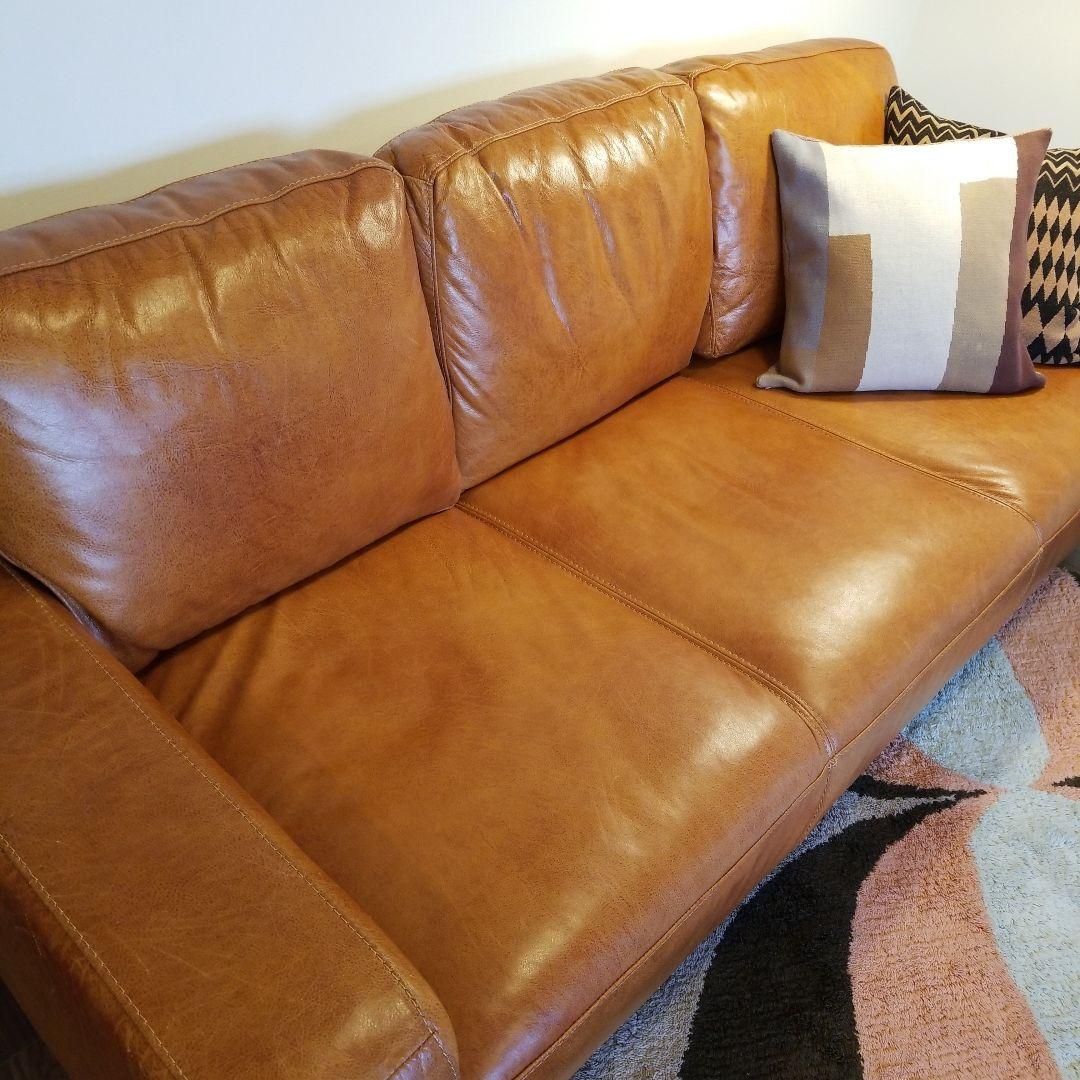 Unico（ウニコ）SUABI(スアビ) レザーソファ 3シーター 木脚 - メルカリ