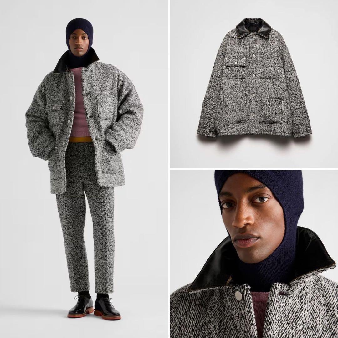 プラダ PRADA 24AW ウールブレンド ジャケット コート グレー - メルカリ