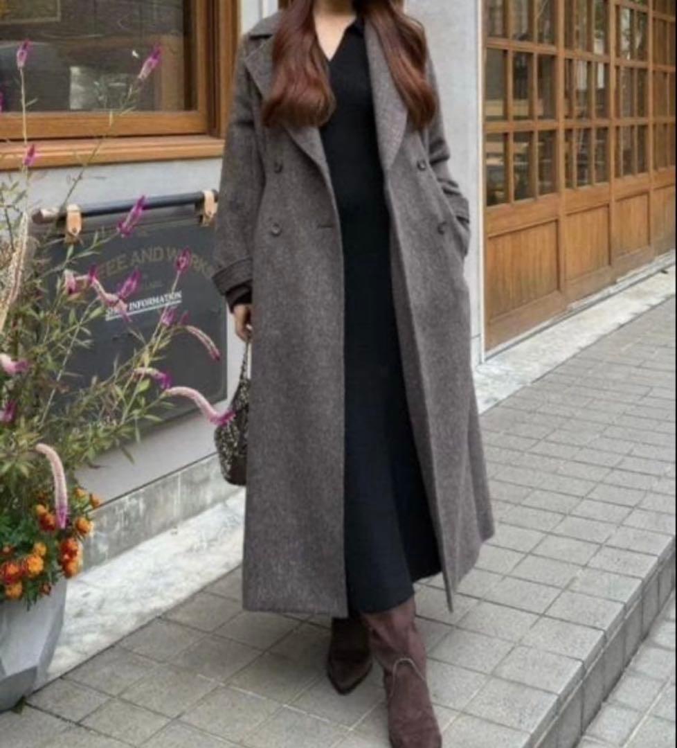 rienda 25AW ダブルカラーシェイプドチェスターコート rienda | ダブルカラーシェイプドチェスターコート (コート ) |SHEL