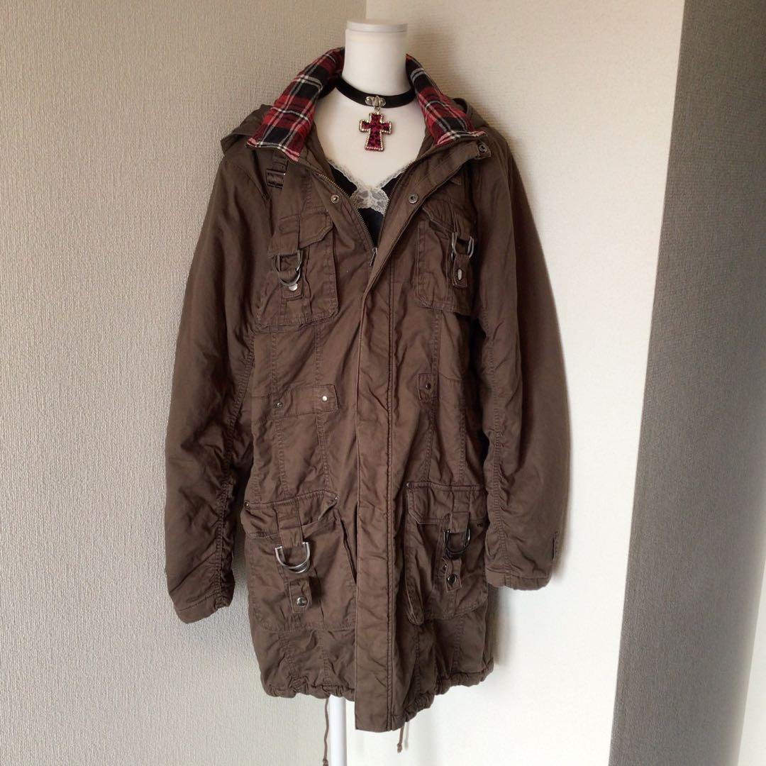 y2k 00s archiveロングジャケット 平成ギャル グランジ　3L y2k 00s archive グランジ 森ガール ファーモッズコート平成ギャル