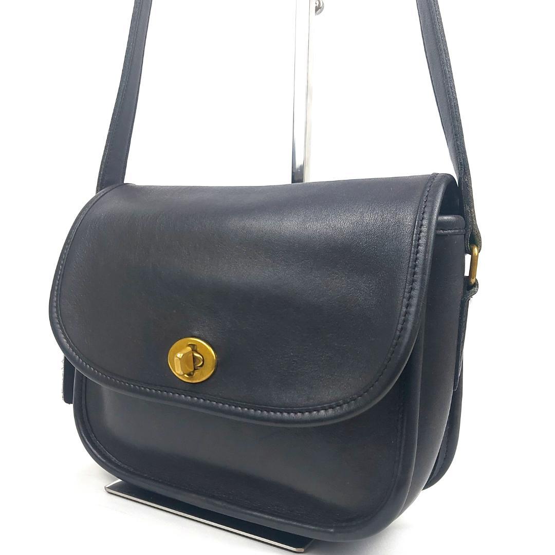 COACH オールドコーチ 8114 ターンロック ショルダーバッグ ネイビー オールドコーチ ☆ USA製 レザー ターンロック 2WAY ショルダーバッグ